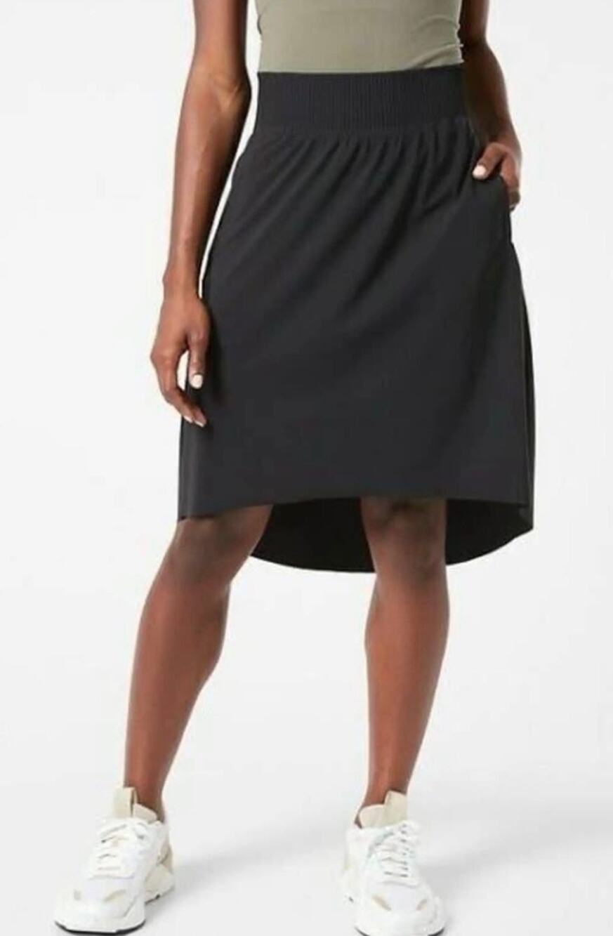 Athleta High Low Modest Athletic Athleisure Workout Casual Skirt Black Size 2X